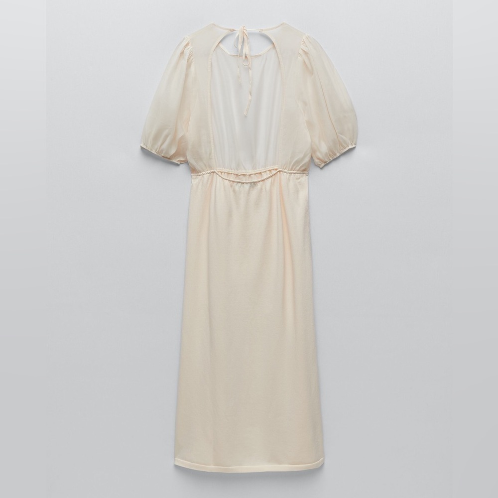 Zara contrasting knit dress cream NWT - Picture 6 of 7